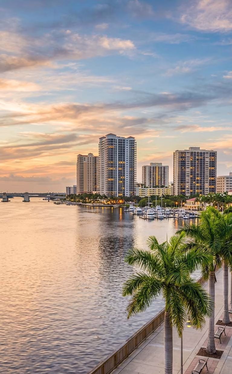 Fort Myers skyline on the Caloosahatchee River, where we offer Medicare Advantage plans